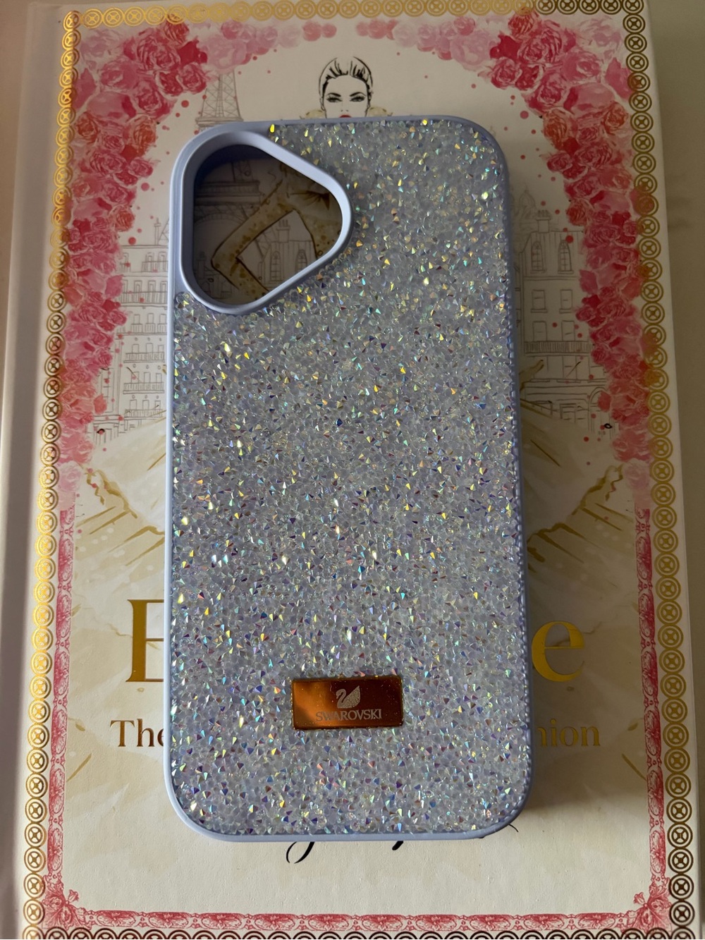iPhone 17 Swarovski Sparkle Protective case- lilac grey/gold